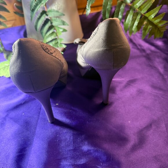 📌Blake Scott Beautiful Plated Fabric Open Toe 5" High Heel Pumps with Platform - Picture 4 of 12